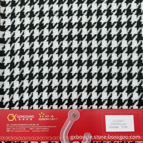 Boucle poly houndstooth design fabric